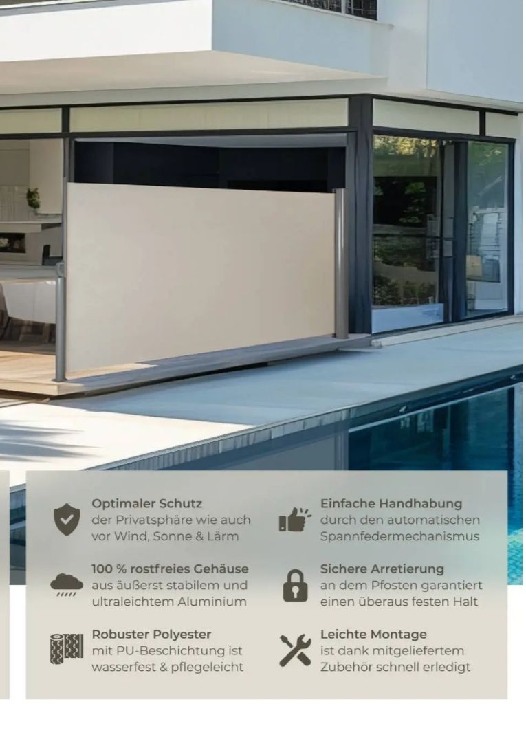 Tende da sole: Seitenmarkise 200x300cm beige – Nuovo e nell'imballaggio originale da Neuheim venduto da K6699 1
