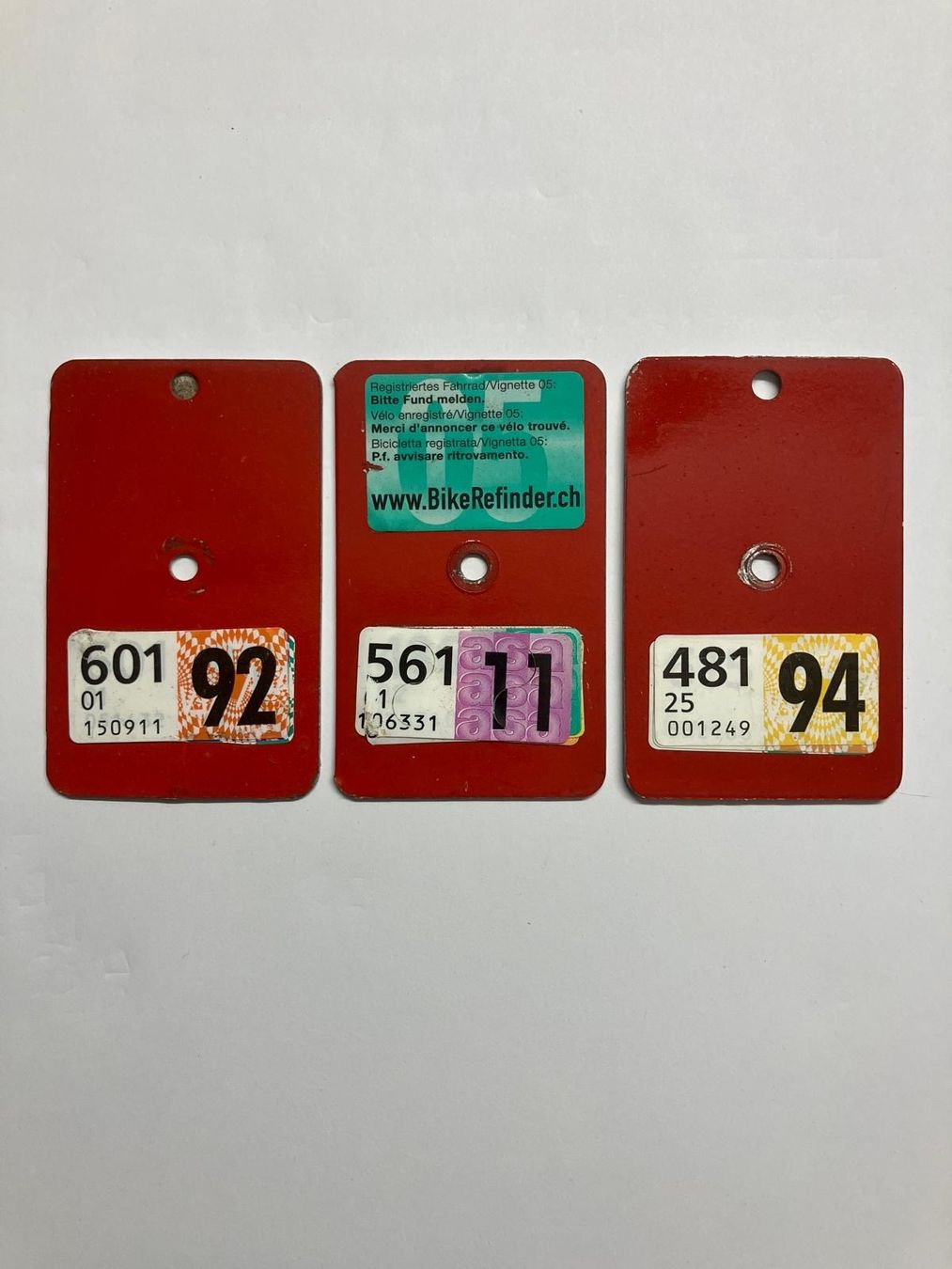 Insegne: Diverse Velo-Nummern 1992 / 1994 / 2011 - Vignette – Usato da Regensdorf venduto da 7ws8