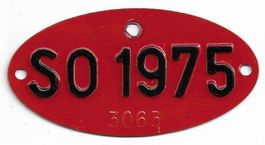Velonummer Anhänger 1975 Solothurn SO 75