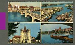 AK color Basel BS 4- fach-Multibild ≈ 1960 