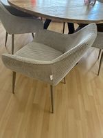 Stuhl hellgrau / beige Stoff mit Armlehnen neuwertig