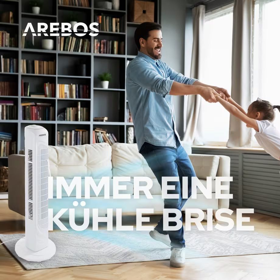 Ventilatori: AREBOS Turmventilator | 50 Watt | NEU – Nuovo (secondo la descrizione) da Nebikon venduto da warendiscount 5