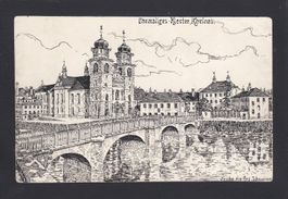 RHEINAU feine Orig. Tuschfederzeichnung A. Scheuermeier