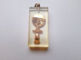 ⚜️ Vintage Akua'ba Anhänger vergoldet – Ghana