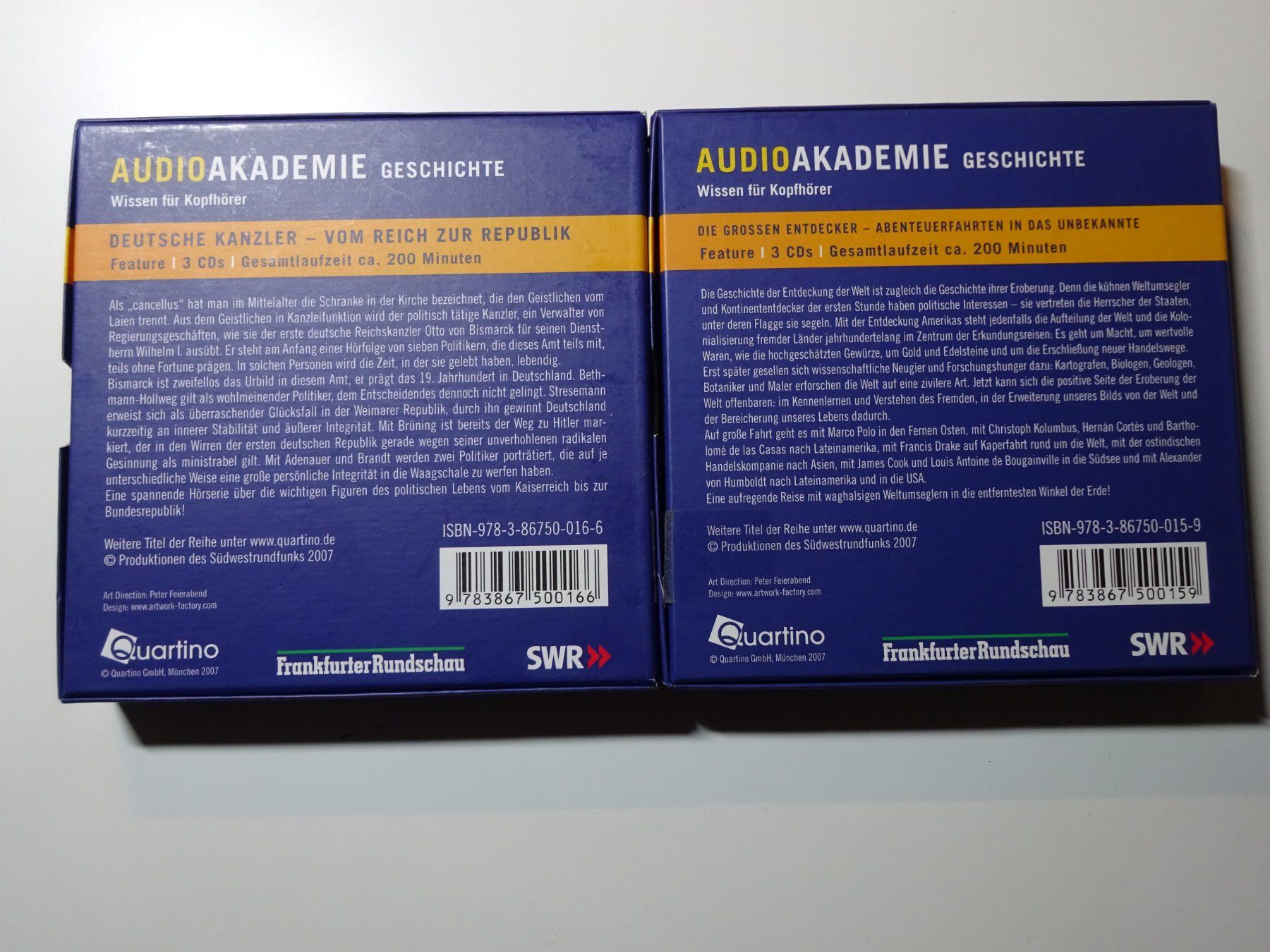 Audiolibri: 2 Audioakademie CDs Geschichte – Usato da Widnau venduto da Tityos 1