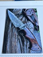 Blechschild Messer Damast Holzgriff Vintage Look(I18)