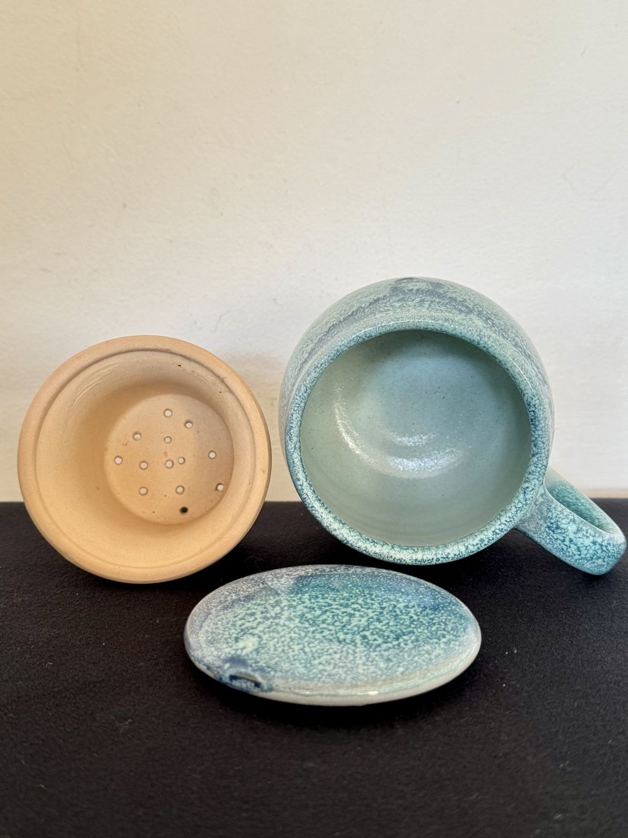 Teiere: Teetasse Keramik türkis mit Sieb und Deckel - NEU - – Nuovo e nell'imballaggio originale da Zürich venduto da Nobs1 7