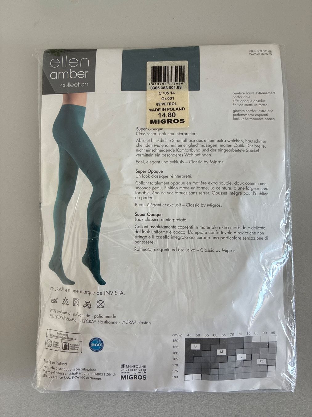Ellen Amber Calze & Collant: Blickdichte Strumpfhose, Petrol, in Grösse S, 100 den – Nuovo e nell'imballaggio originale da Eggenwil venduto da mic_b5l2 1