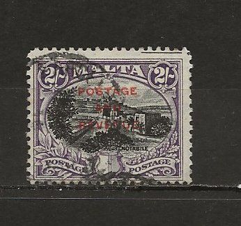 Tutti i francobolli: Malte Surchargé 1928 2sh POSTAGE – Usato da Sion venduto da PierreP01