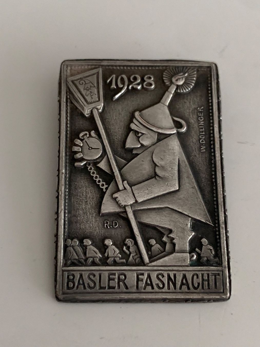 Basler Placchette & Badge: Fasnacht Basel SILBER 1928 – Usato da Basel venduto da fasnachtsoutlet1965