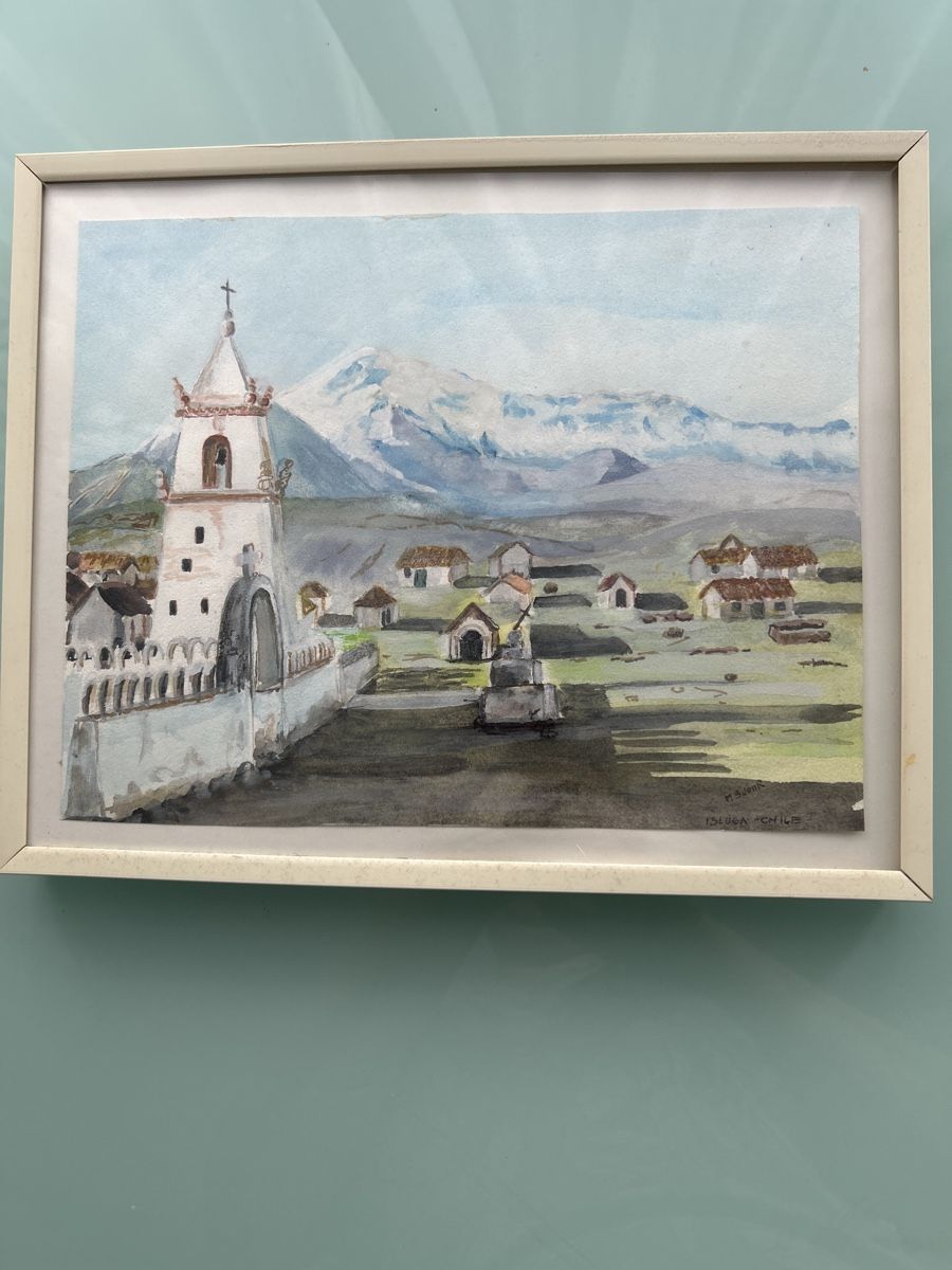 Foto & Immagini: Aquarell "Isluga - Chile", M Sjömnir signiert gerahmt. – Usato da St.Gallen venduto da lala19