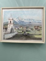 Aquarell "Isluga - Chile", M Sjömnir signiert gerahmt.