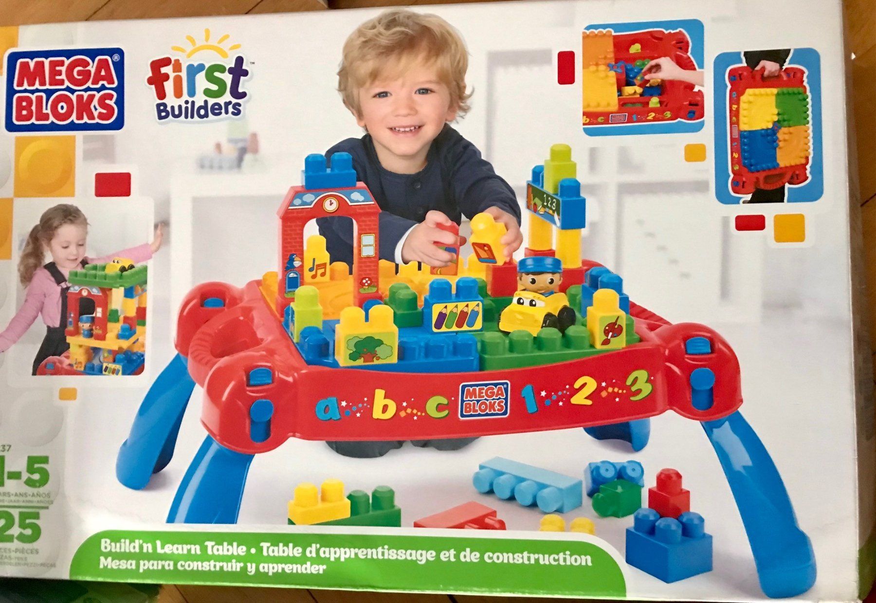 Mega Kit di costruzioni: Mega Bloks, 3-in-1 learning table + Mega bloks 40 pieces – Usato da Delémont venduto da CH_Marc
