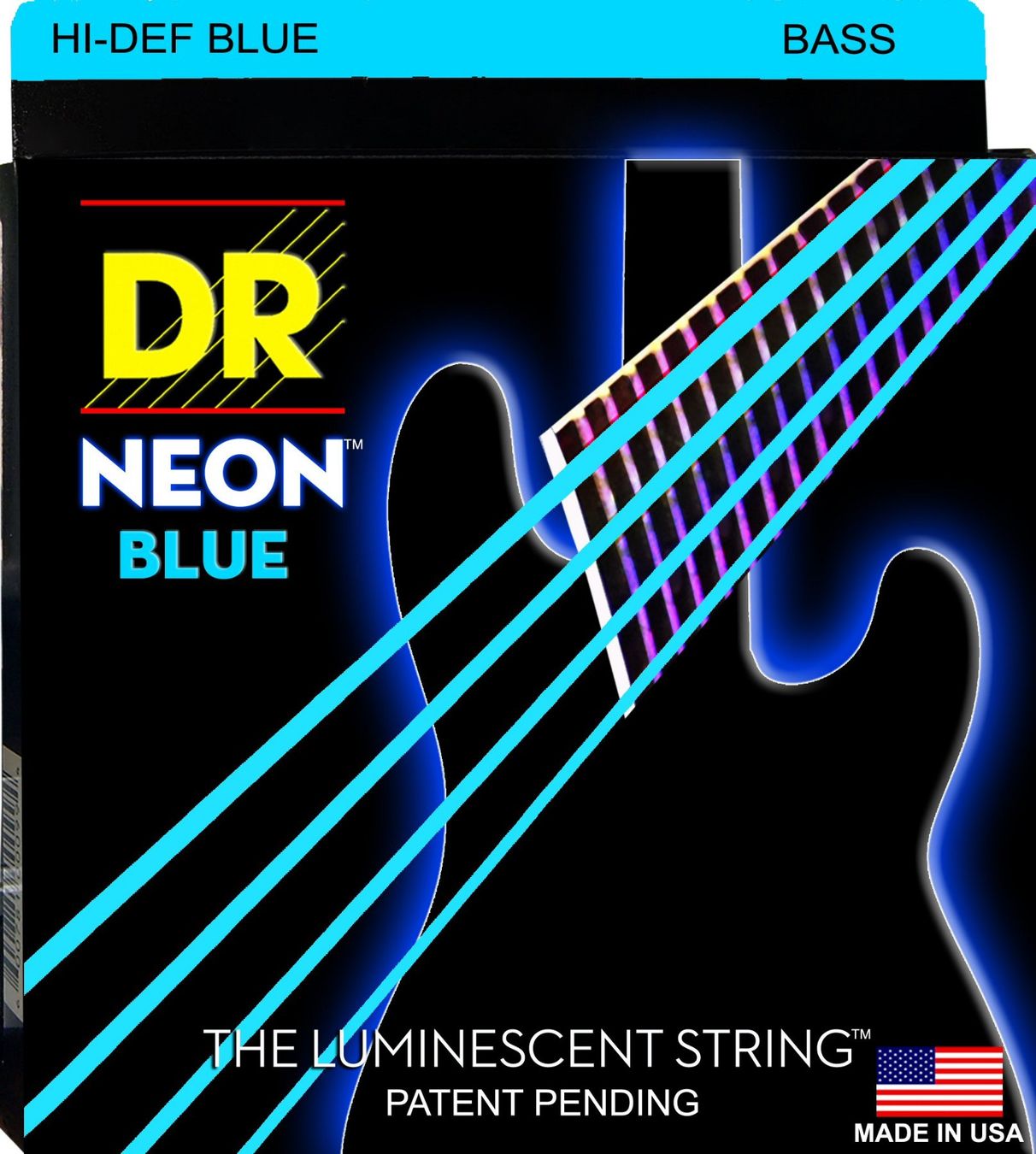 DR Electric Bass Strings, NEON Blue 4-String 50-110 (Neu und ...