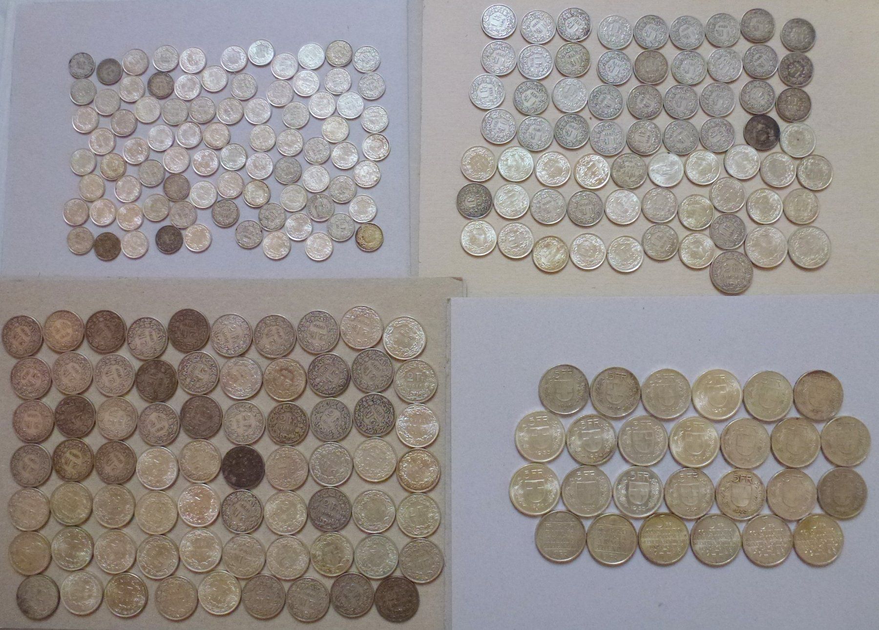Tutti le monete: TOP ++ Sammlung von 246 Stück Schweizer Silbergeld ab 1874 – Usato da Walkringen venduto da Casablanca777