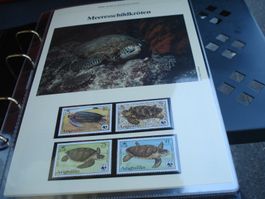 "Meeresschildkröte", Anguilla 1983, Satz Lose **, FDC + Maxi