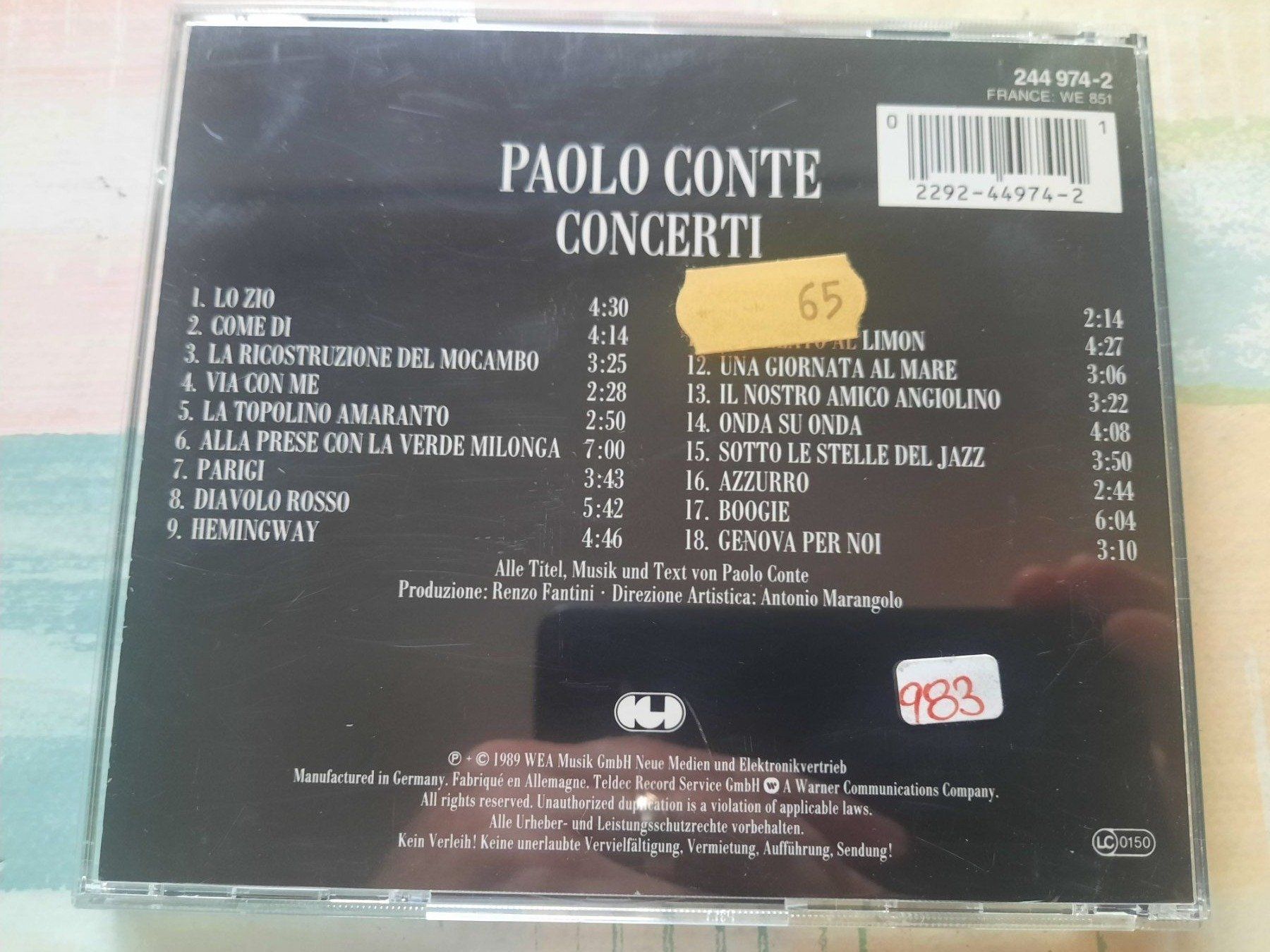 CD: Cd Paolo Conte - Concerti – Usato da Pully venduto da bro_n52j 1