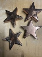 4 Keramik Kupfersterne