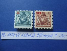 FL 1924 Nr. 61B+62B 9 1/2 ungestempelt *