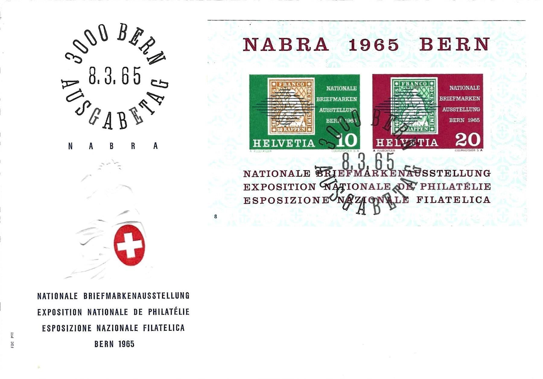 Tutti i francobolli: FDC Block Narbe Bern 1965 – Usato da Koblenz venduto da Markenhimmel