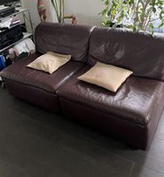 Two Seater Leather Sofa in Dark Brown Used Condition
