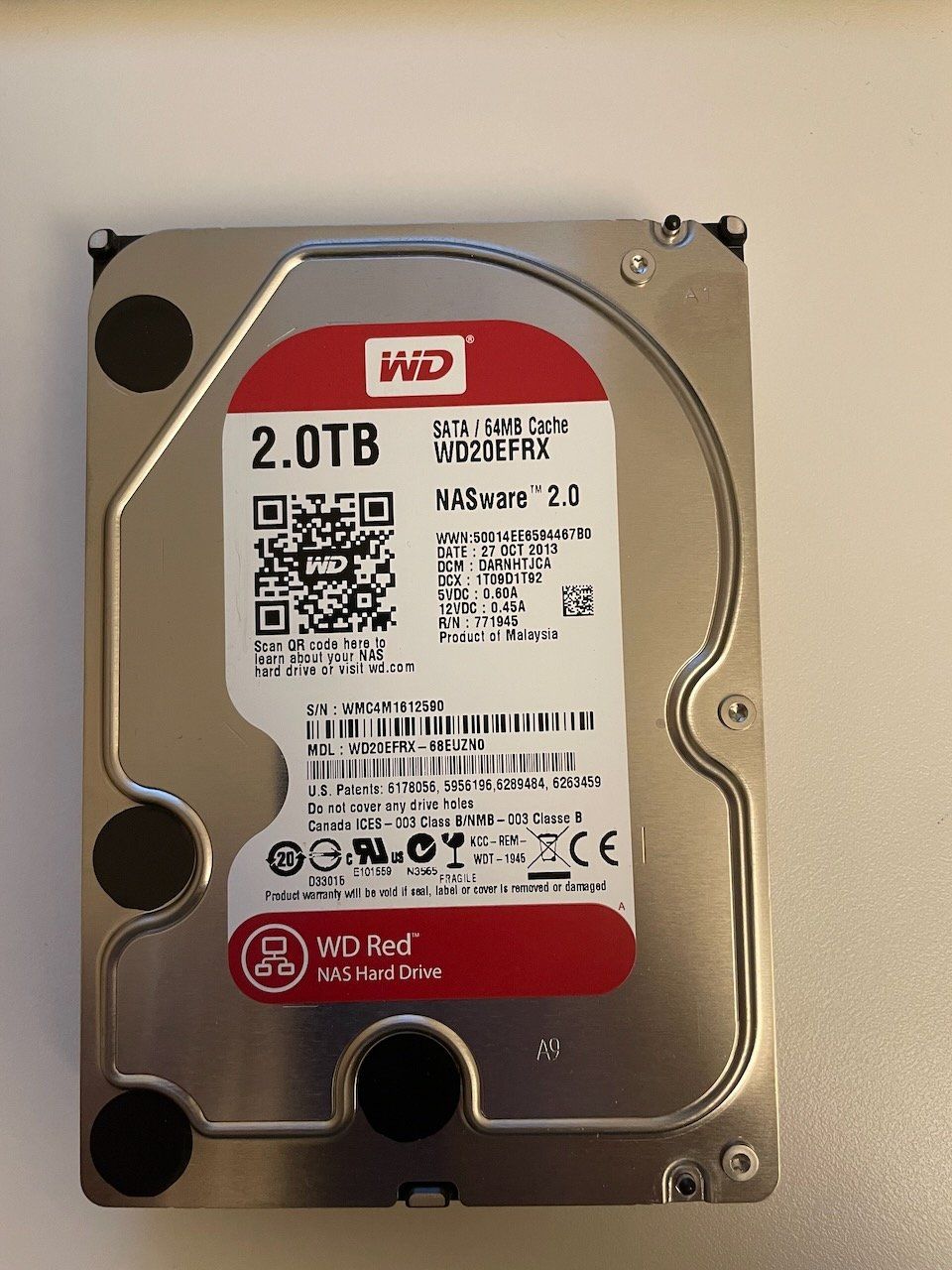 Western Digital Dischi rigidi: 2TB HDD WD Red NAS WD20EFRX – Usato da Perly venduto da dom_mrf5