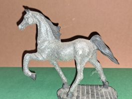 Vintage Pferd Figur, Silberglanz, Sammlerstück, Deko