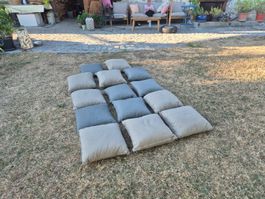Gartenkissen Set 16 Stk. Grau / Beige