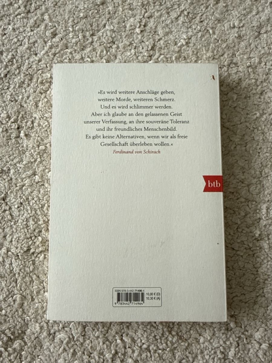 Livres: Ferdinand von Schirach Terror – D'occasion à St. Niklausen LU par car_2562 1