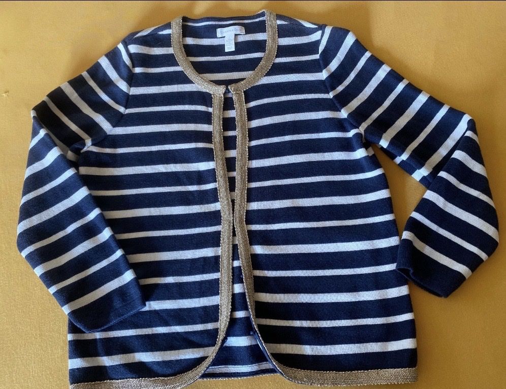 Giacche: Cardigan a righe con profilo oro – Usato da Breganzona venduto da BlueBlue