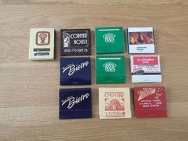 10 anciennes boîtes d'allumettes USA