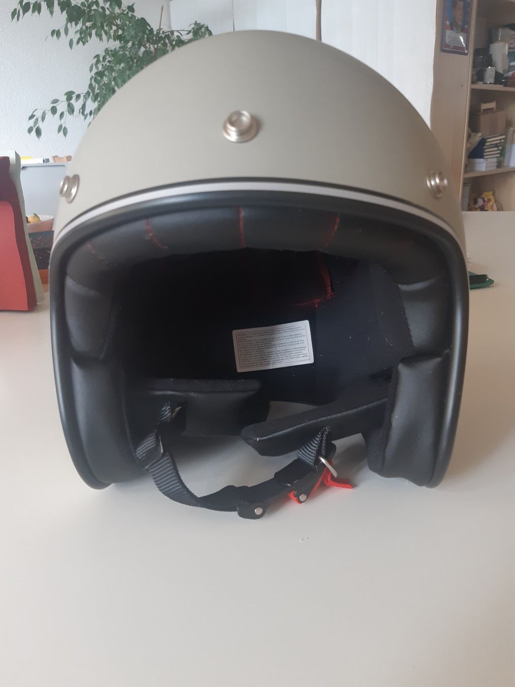 Helme & Visiere: Jethelm L Fräulein Irmi grau Openface Vespa Töff Scooter – Gebraucht aus Schenkon von magier54