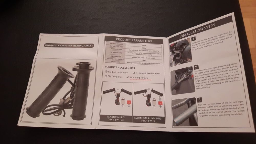Griffheizung / Motorrad Heizgriffe Tourtecs GH1 für 22mm Lenker
