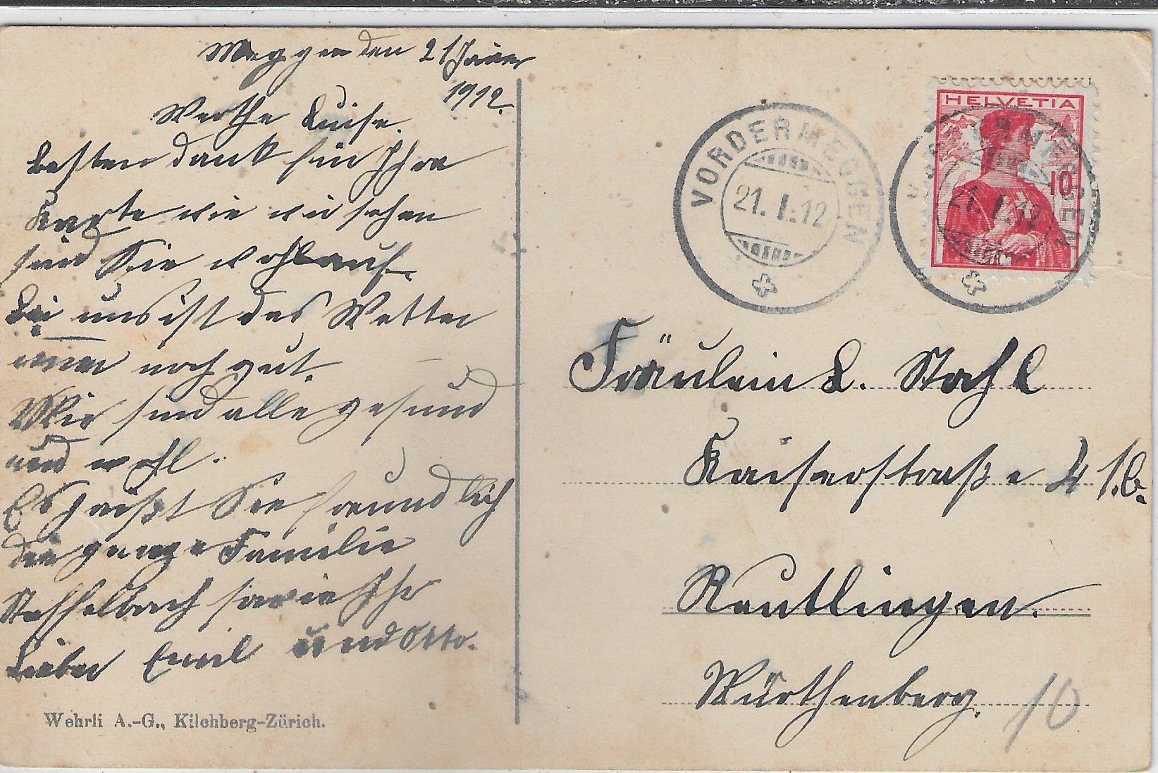 Ansichtskarten: Luzern - Quai & Pilatus - Damper - Litho – Gebraucht aus Ettingen von Kartenplanet 1