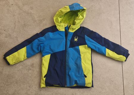 Veste de ski Spyder enfant bleu jaune bon état 4 ans