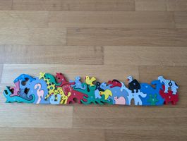 Holzpuzzle Tiere Zahlen und Buchstaben A-Z