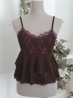 Braunes Stufentop m. Spitze Gr S *neu*