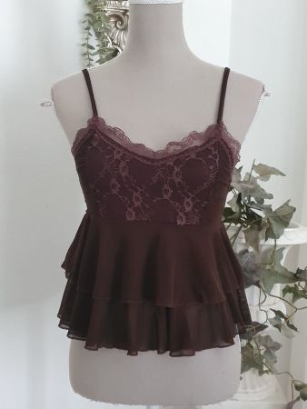 Braunes Stufentop m. Spitze Gr S *neu*