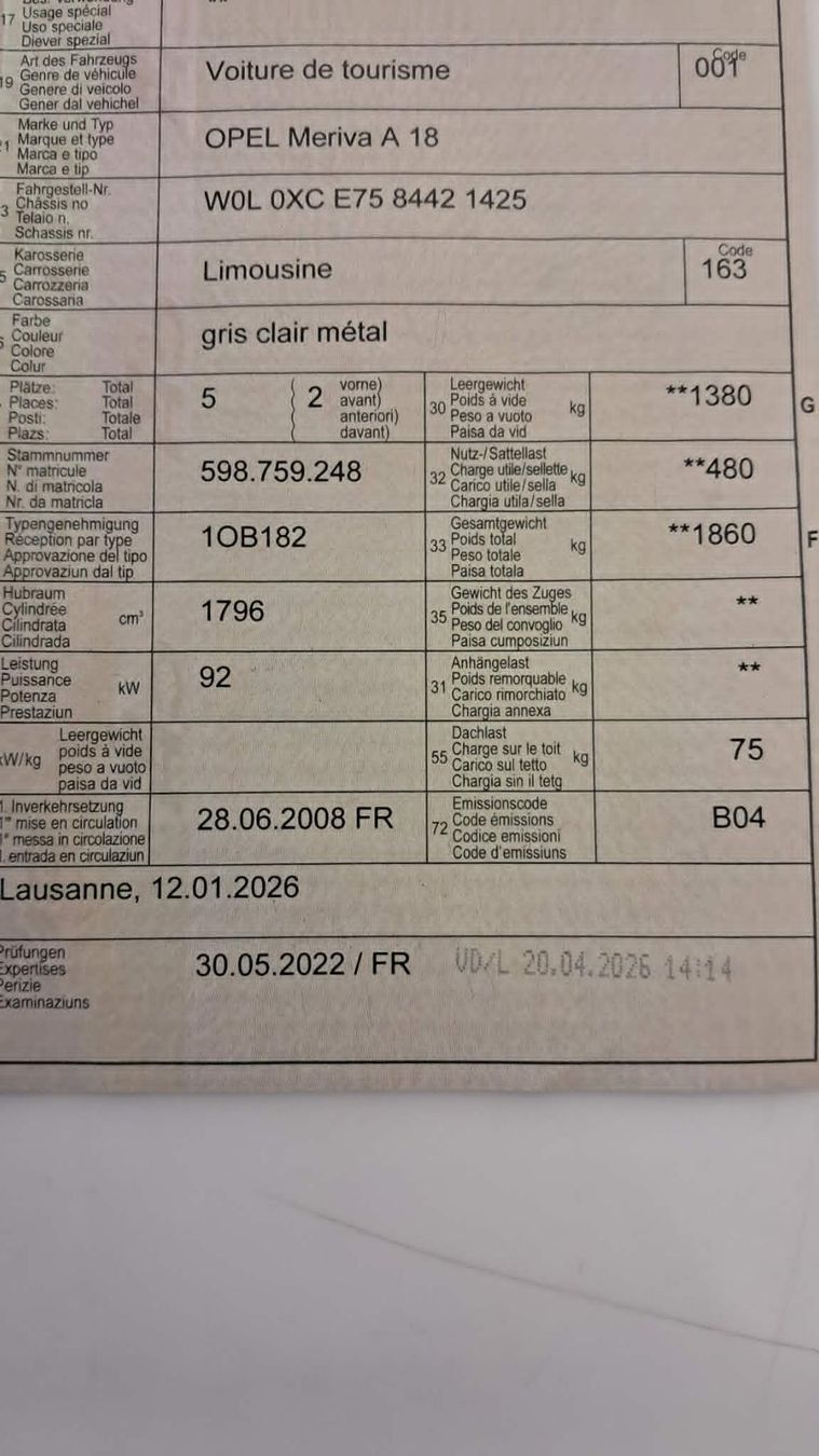 Opel Automobili: 2008 opel meriva "expertisé" – Usato da PRILLY venduto da 55b_nh8l 8