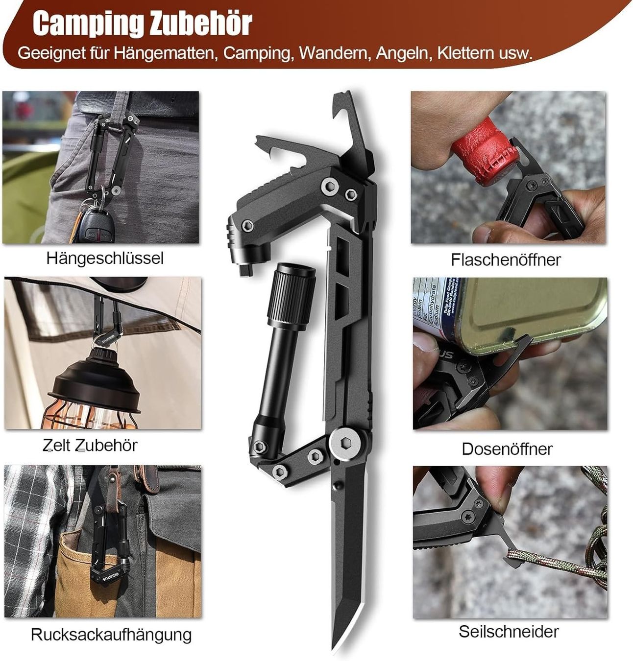 Alle Werkzeuge: Camping Multitool 8in1 Karabiner Flaschenöffner – Neu und originalverpackt aus St. Gallen von sch_zsz7 5