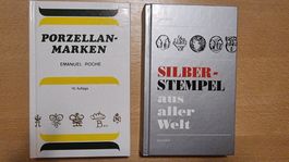 Fachbücher Porzellanmarken und Silberstempel Set 2 Stk