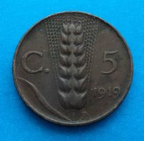 Italien: 5 Centesimi Spiga 1919, SS