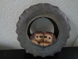 Solar Igel in Pneu ( Wanddeko Ø 21 cm)