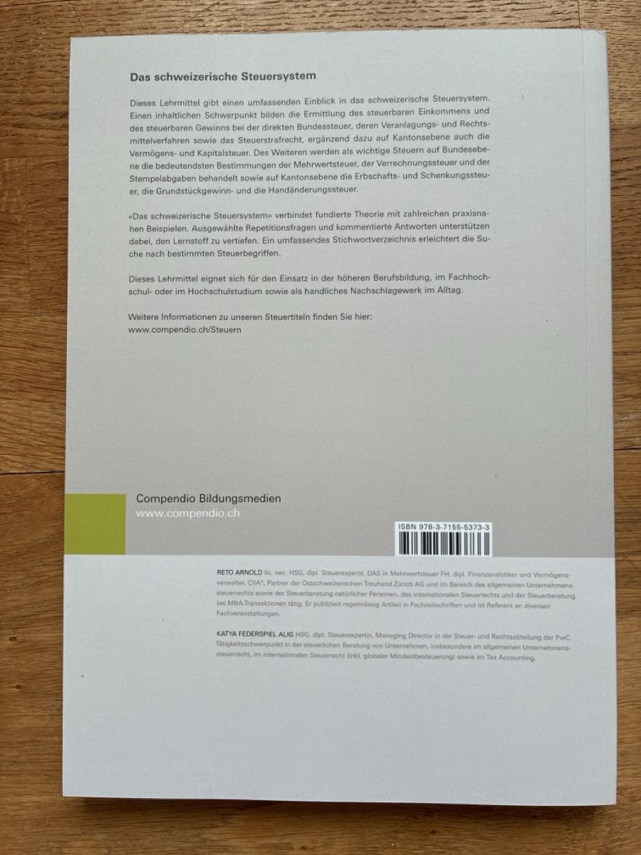 Libri: Lehrmittel Das schweizerische Steuersystem Compendio – Nuovo (secondo la descrizione) da Lyss venduto da SirStockosBirkos 1