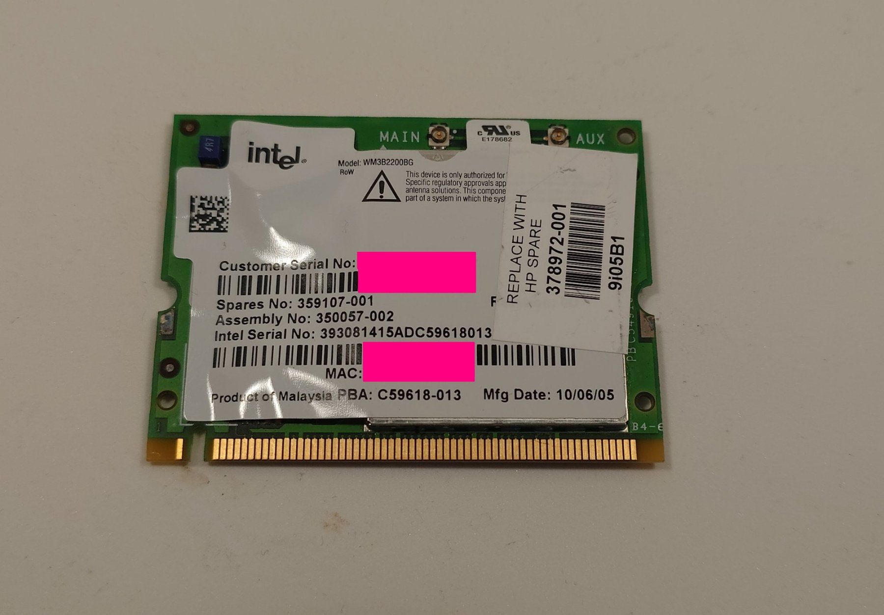 Intel Laufwerke & Adapter: Intel PRO/Wireless 2200BG Network Connection | Mini PCI WiFi – Gebraucht aus Ostermundigen von Chrisascht