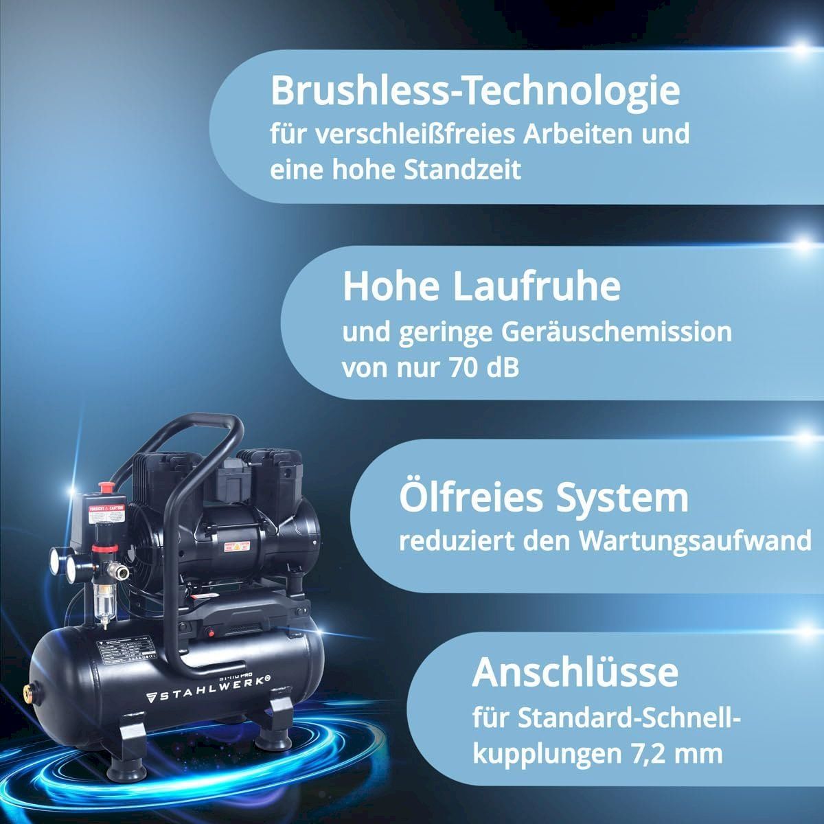 Compressori: STAHLWERK ST-110 Pro Kompressor 8bar 10L – Nuovo e nell'imballaggio originale da Bottighofen venduto da zaap 4