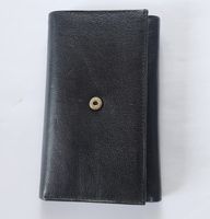 Portefeuille en cuir noir souple, bien entretenu