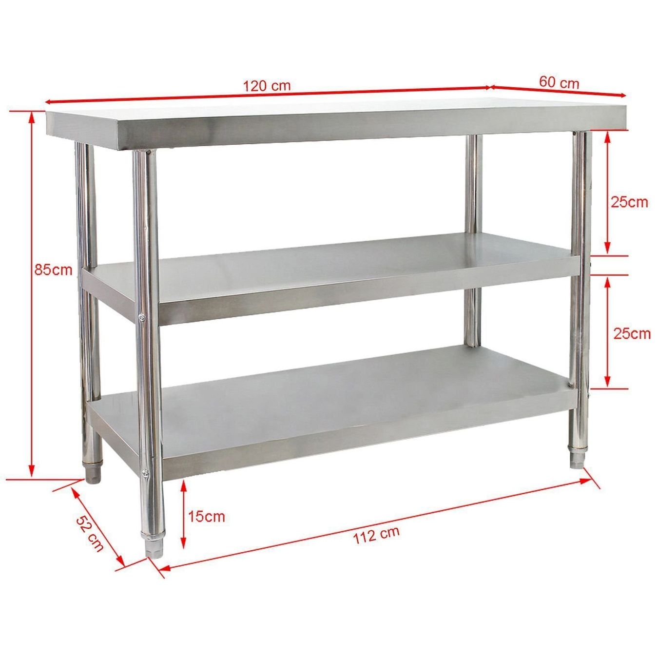 Mobili & Arredamento: Edelstahl Arbeitstisch 120x60x85cm – Nuovo e nell'imballaggio originale da Bottighofen venduto da zaap 1