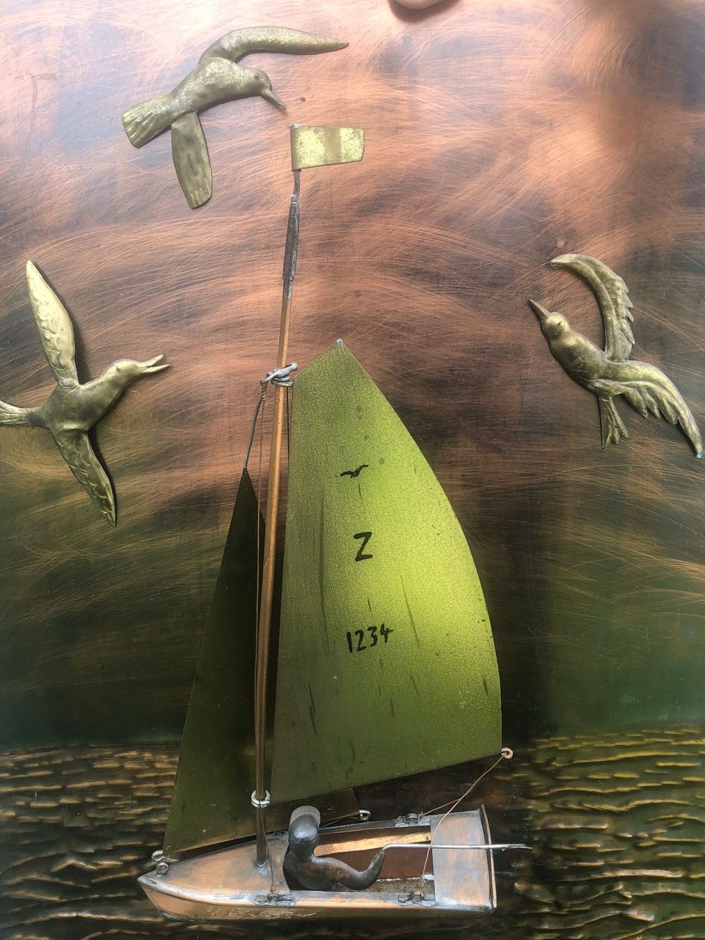 Foto & Immagini: KUNST Kupferbild Segelboot mit möven – Usato da BERNECK venduto da kappi321 3