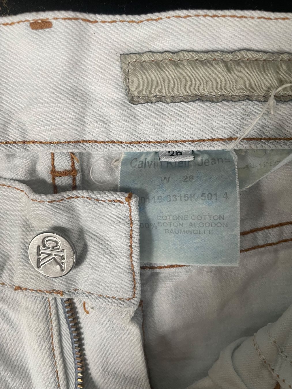 Calvin Klein Jeans: Jeans Calvin Klein Vintage W26 white – Gebraucht aus Minusio von Pink222 3
